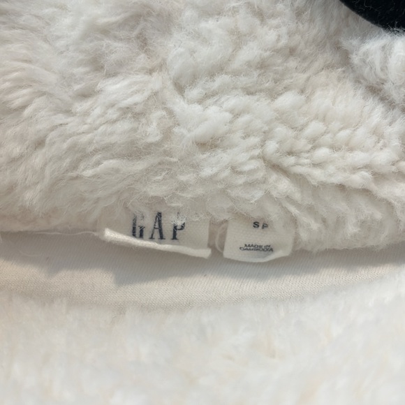 Gap Lined Fluffy Crew, Size S, White, EUC - Picture 3 of 4